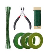 Floral Arrangement Kit, Floral Tape And Floral Wire With Cutter,Green Fl... - £15.72 GBP