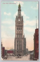 Famous City Hall Building Milwaukee Wisconsin 1911 Real Photo Vintage Postcard - $14.45