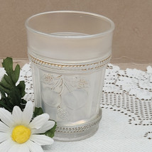 EAPG Northwood White Carnival Glass Peach &amp; Cable Tumbler Frosted Gold - £9.74 GBP