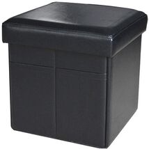 Faux Leather Storage Ottoman Bench Footrest Stool Ottoman Bench 15&quot;X15&quot;X15&quot; - $558.44 MXN