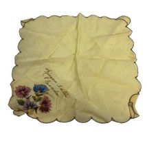 Vintage Antique Niagra Falls Canada Handkerchief Hanky Pocket Scarf Flowers - £22.33 GBP