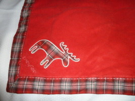Baby Gap Red Plaid Fleece Moose Blanket - £46.77 GBP