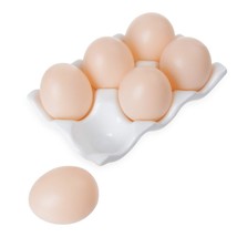 Ceramic 6 Cups Egg Tray - Half Dozen Porcelain Egg Holder Container Keeper Stora - $13.99