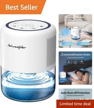 Portable Dehumidifier - 1.3L Capacity with Auto Defrost, Perfect for Home - $98.95