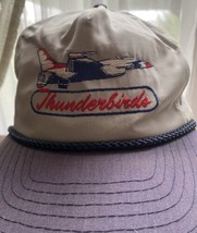 Vintage Thunderbirds Hat Adult Adjustable Strapback Gray Navy Rope Baseball Cap - £11.35 GBP