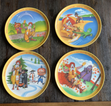 Set 4 Vintage Plastic Melamine McDonald&#39;s Plates Seasons Ronald Grimace 1977 - £14.93 GBP