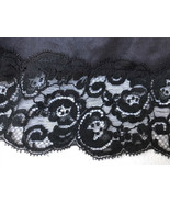 Vtg SEARS BlackFull Slip w/ Cat Head Lace lingerie size 36 Short Cats - $44.55