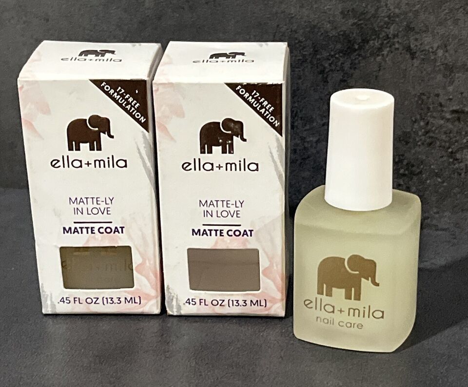 Ella + Milla Matte-ly In Love Matte Coat 0.45oz Lot Of 2 - $14.26