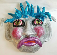 Handcrafted Wall-Hanging Mask Fantasy Character &#39;MALOW&#39; Sculpture by Bren - $44.99