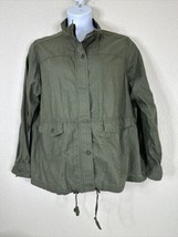 Sonoma Womens Plus Size 1X Green Zip Lightweight Linen Blend Pocket Jacket - £14.14 GBP