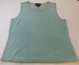 Requirements M medium Sleeveless Sweater shirt blouse lt green Pre-owned - £16.41 GBP
