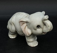 Homco Baby Elephant Porcelain Figurine Trunk Up Good Luck Vintage #1400 - £11.63 GBP