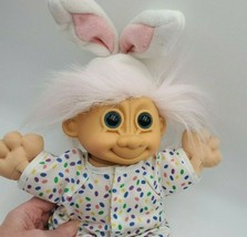Russ Berrie Troll Kidz Easter Bunny Ears Jelly Beans Pink Hair Soft body Plush - £28.01 GBP