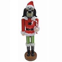 Dog in Santa Outfit Holding a Candy Cane Wooden Christmas Nutcracker 14 ... - $49.48