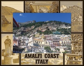 Amalfi Coast Italy Laser Engraved Wood Picture Frame Landscape (8 x 10)  - £41.73 GBP