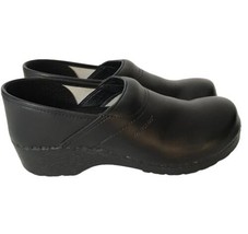 DANCLOG Womens Shoes Black Leather Slip On Clogs Comfort Nursing 40 EU /... - $19.19