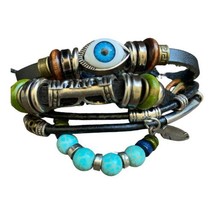 Stylish Third Eye Leather Bracelet - Unlock Your Potential, Handmade &amp; Spiritual - £9.32 GBP