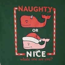 Vineyard Vines Naughty or Nice Whale Long Sleeve Green T Shirt Size Small - £19.57 GBP