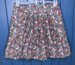 Olive Green Floral Tulle Trim Skirt Medium Cottage Goblin Core Fairy Grunge - $19.80