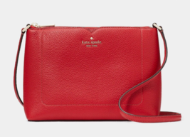 New Kate Spade Harlow Pebble Leather Crossbody Candid Cherry with Dust bag - £81.82 GBP