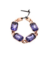 Rebecca Bracelet With Large Purple Swarovski Crystals in Rose Gold Tone - £339.35 GBP