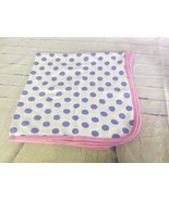 Gerber Baby Girl White Purple Polka Dot Pink Trim Blanket Lovey Waffle W... - £50.63 GBP