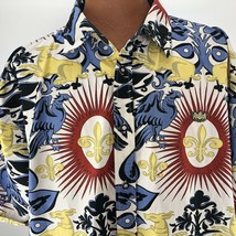 Akademiks Aloha Hawaiian  3 XL Shirt Phoenix Fluer de Lis Deer Wolf Hound Floral - £35.96 GBP