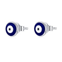 bamoer Guardian Eye 925 Silver Colors Blue Yellow Enamel Round Stud Earrings for - £17.45 GBP