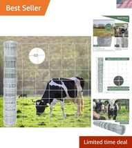 Livestock Fence, 4ft x 164ft Galvanized Cattle Fence, Deer Fence,Heavy Z... - $155.17