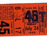 1959 San Francisco Giants Chicago Cubs Ticket Willie Mays Ernie Banks  - £67.38 GBP
