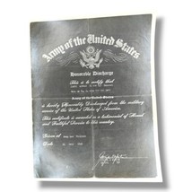 Honorable Discharge US Army 1940s Certificate Record Camp Lee VA 1946 - $29.95