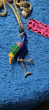 New Betsey Johnson Necklace Flamingo Rhinestones Shiny Pretty Collectible Decor - £12.01 GBP