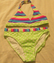 Op Girls SwimSuit Bikini Set Swimwear Small 6-6X Mint Green UPF 50+ - £13.57 GBP