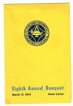 Cleveland Technical Societies Council 8th Banquet Program 1954 Hotel Carter - £26.72 GBP