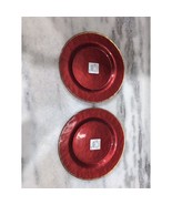 Pier 1 Turkish Salad Plates, Set Of 2, Red Gold Plates, 9&quot; Plates, Dinin... - $17.65 CAD