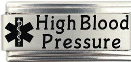 High Blood Pressure Medical Alert Italian Charm Bracelet Jewelry Link - £6.23 GBP