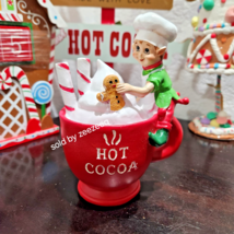 CHRISTMAS Gingerbread Elf Hot Cocoa Cup Candyland Candy Figurine Tableto... - $21.77