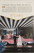 1957 Print Ad Cadillac 4-Door Pink Car at Beverly Hills Hotel - $17.98