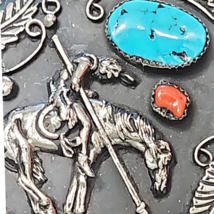 Vintage End Of Trail Western Buckle Turquoise Coral  image 2