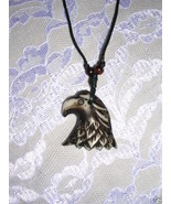 NEW SOLID BROWN RESIN EAGLE HEAD PENDANT 34&quot; NECKLACE - £5.50 GBP