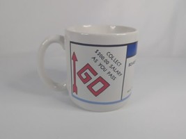 VTG Monopoly Coffee Mug Pass Go Boardwalk Park Place Korea 1984 Parker Brothers - £9.62 GBP