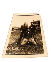 Boring Handsome Three Guys Soldier Hugging Old Vintage Photo Snapshot 1926 Army - £6.05 GBP