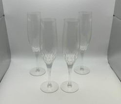 Set of 4 Orrefors Crystal PRELUDE Clear Champagne Flutes Glasses - £199.83 GBP