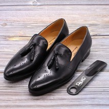 Men&#39;s Tassel Loafers Calf Leather Wedding Party Men Casual Dress Shoes Fashion G - £102.91 GBP