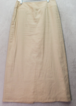 Talbots Pencil Skirt Women&#39;s Size 10 Tan Linen Lined Stretch Vented Back Zipper - £22.08 GBP