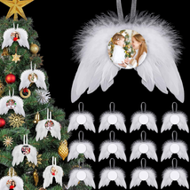 36 Pieces Angel Feather Wings Ornament Sublimation Ornament Blanks Set White Ang - £18.27 GBP