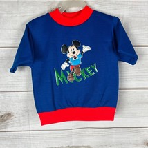 Vintage 1960&#39;s Walt Disney Kids Size 6 Shirtees Mickey Mouse Shirt Acrylic Blue - £15.79 GBP