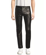 Stylish Men&#39;s Black Genuine Soft Lambskin Leather Pant Biker Motor Leath... - $154.27 CAD+