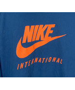 Nike International Crew Shirt Shirt Sleeve Shirt Athletic Casual Blue Me... - £26.67 GBP