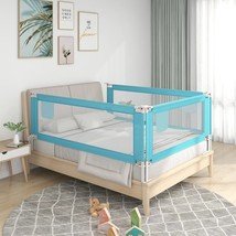 Toddler Safety Bed Rail Blue 150x25 cm Fabric - $30.95